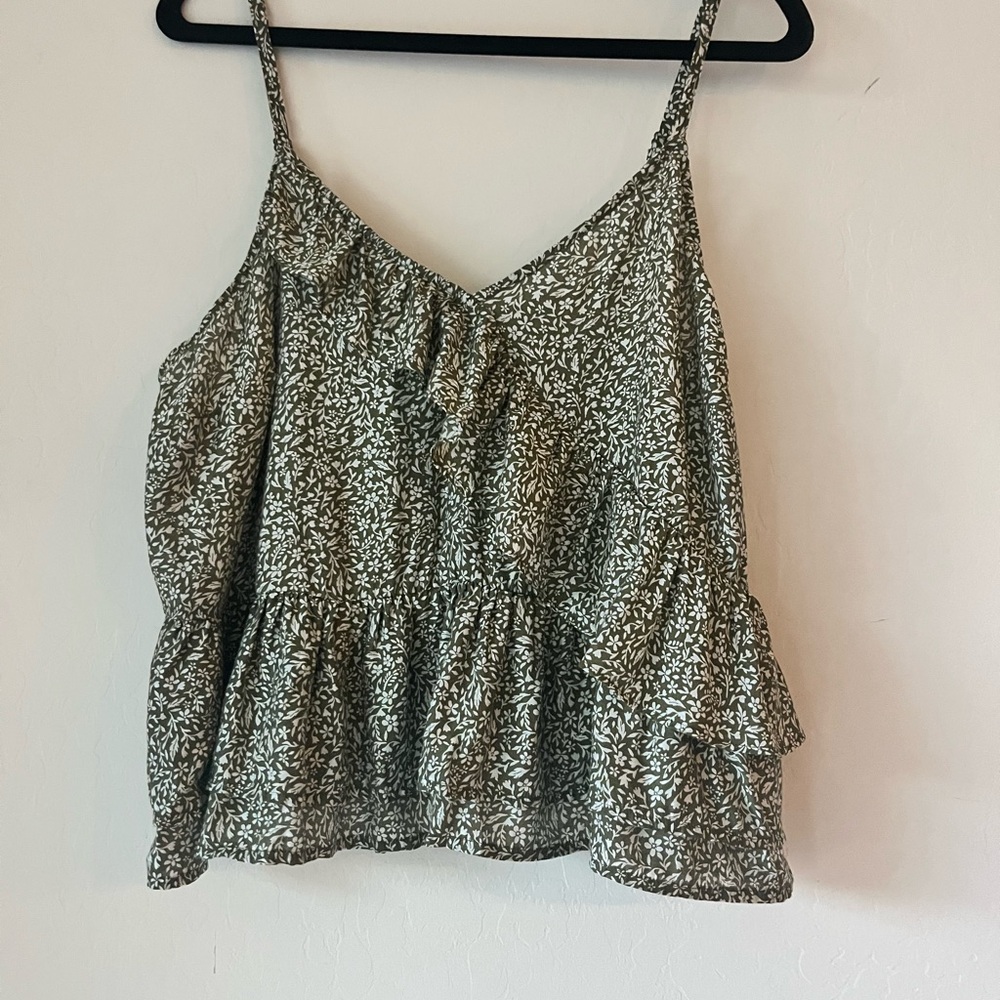 Old Navy Green Floral Camisole Top